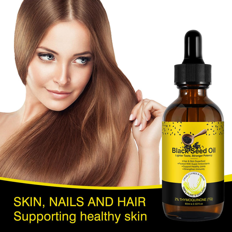 Black Seed Oil – Cold-Pressed, Natural for Hair & Skin Care (2.02 fl oz)