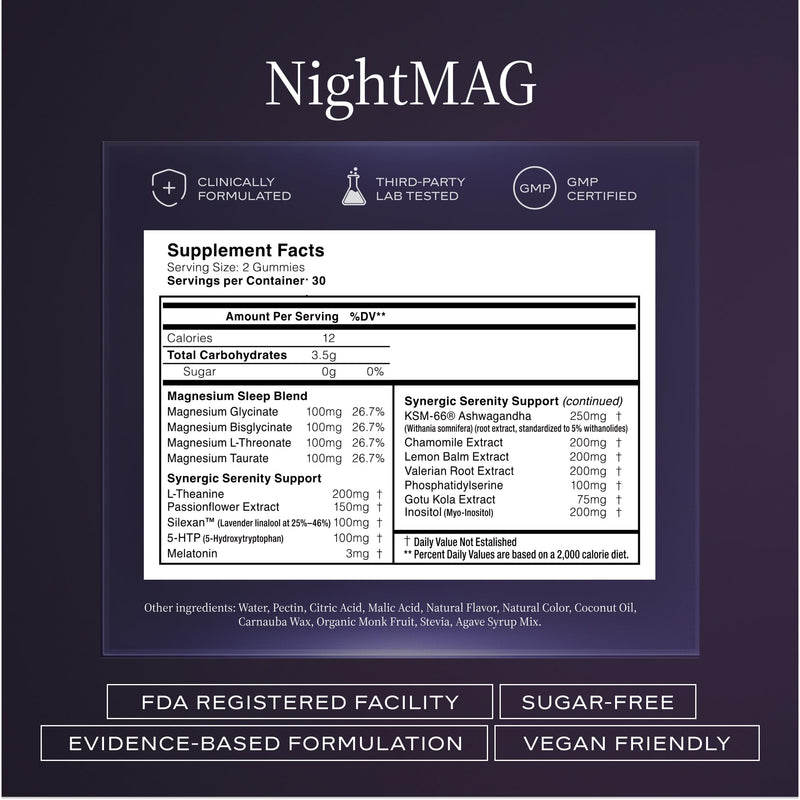 ELEMENT12 NightMAG Magnesium Complex, Sixty Gummies | Cherry