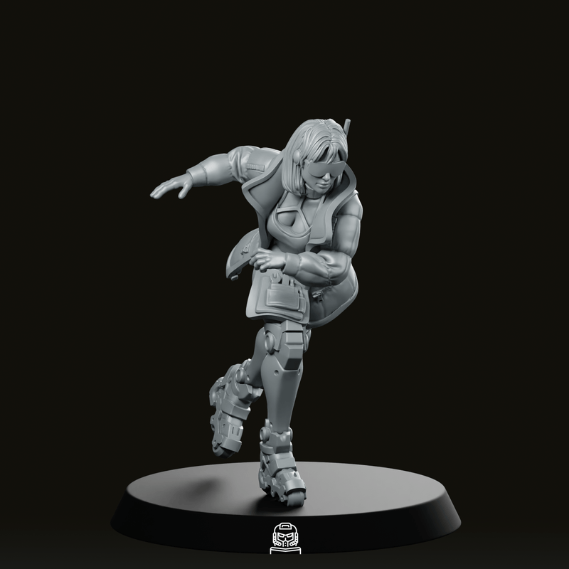 Noir 02 Cyberpunk Miniature Female Tactical Operative