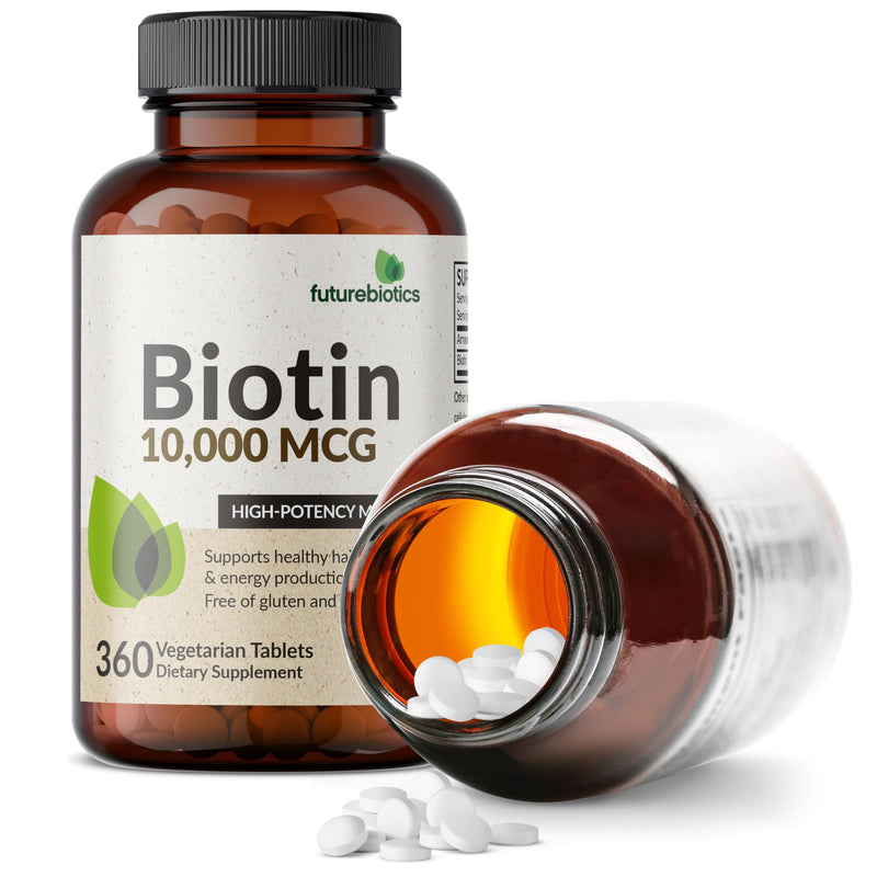 Futurebiotics Biotin 10,000 MCG High Potency Tablets – 360 Vegetarian, Non-GMO