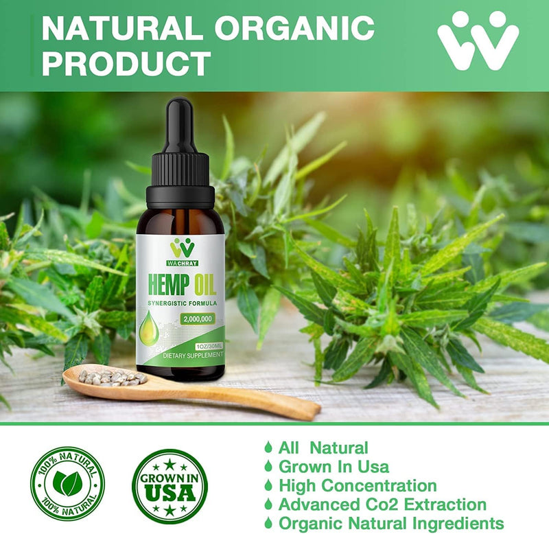 Hemp Oil Drops (3 Pack) High Potency – Focus Calm & Mood | CO2 Extracted, Vegan, Non-GMO