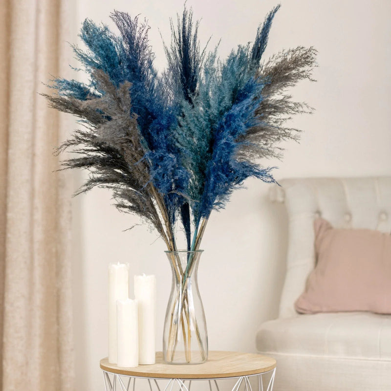 9pc Artificial Pampas Grass 75cm Tall Boho Decoration Set