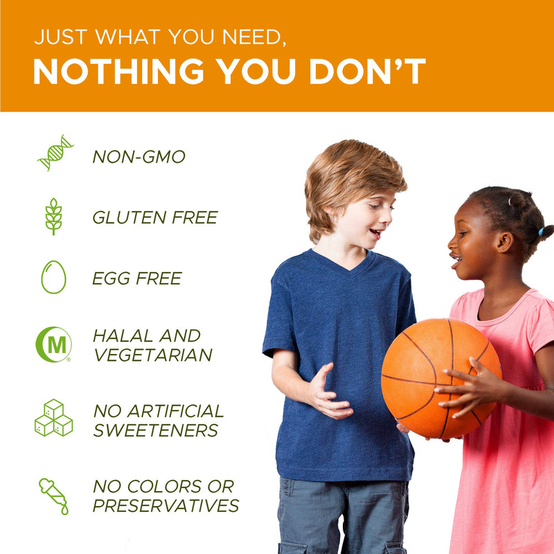 Noor Vitamins Halal Kids Multivitamin Chewable - Immune, Bone & Eye Health | Iron, Non-GMO, Gluten Free - 60 Count