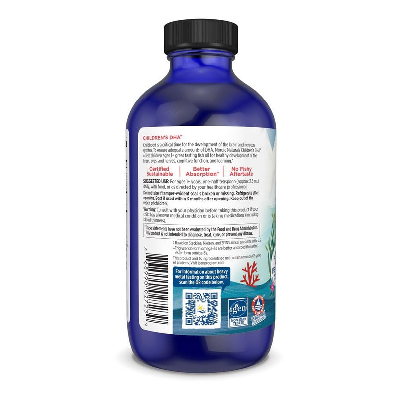 Nordic Naturals Children's DHA Strawberry - 8 oz for Kids | 530 mg Omega-3 (EPA & DHA)