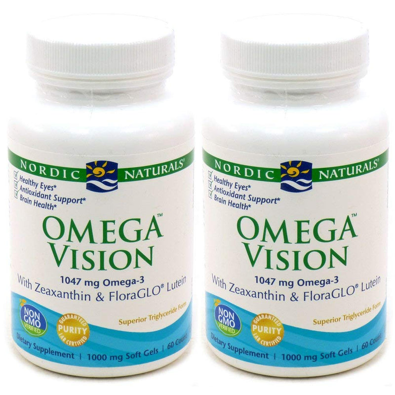 Nordic Naturals Omega Vision Lemon - 2-Pack, 60 Soft Gels | Eye Health & Brain Support