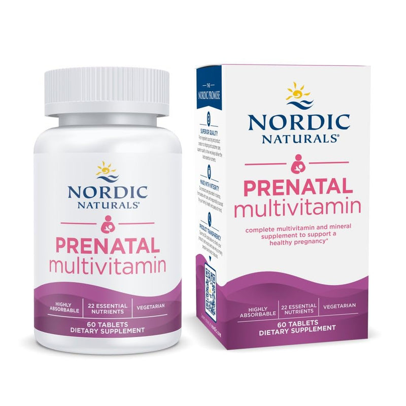 Nordic Naturals Prenatal Multivitamin for Women – 60 Vegetarian Tablets, 22 Essential Nutrients