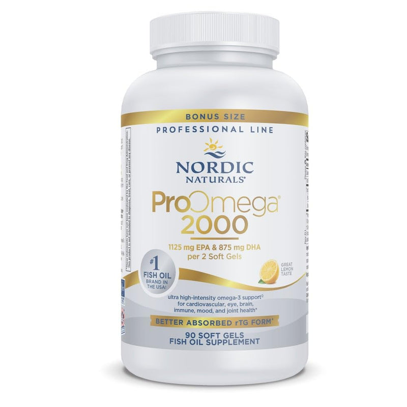 Nordic Naturals ProOmega 2000 Lemon Flavor – Ultra High-Potency Omega-3 (EPA & DHA) – 90 Soft Gels