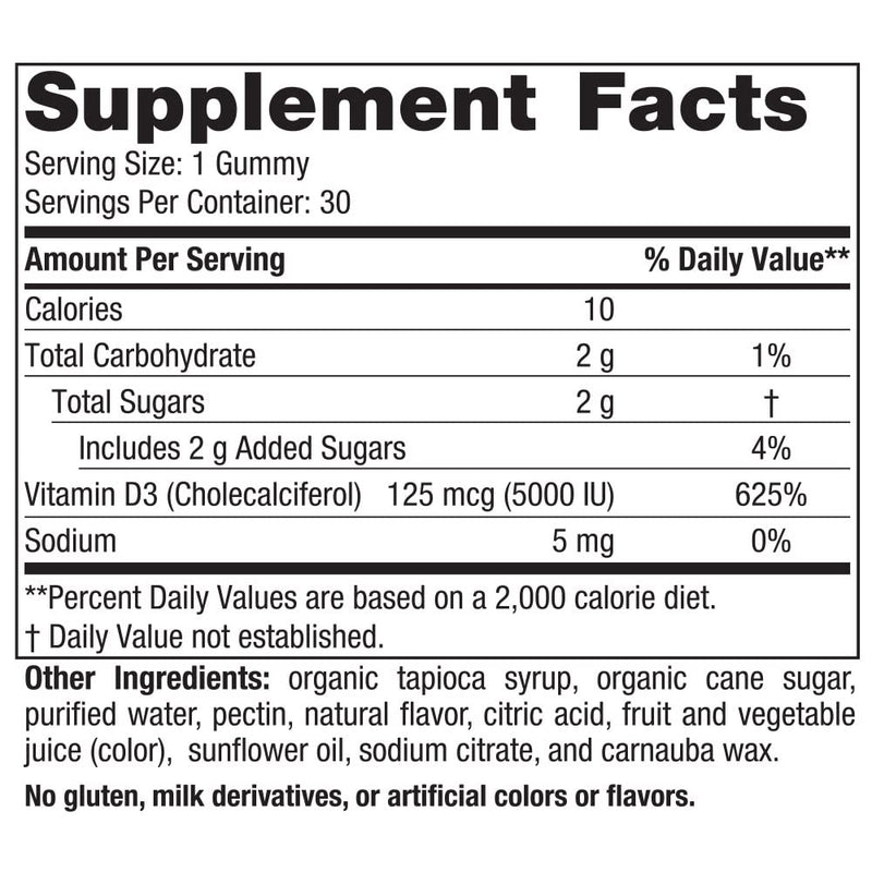 Nordic Naturals Vitamin D3 5000 Gummies – Passion Fruit (30 Servings) | Vegetarian & Non-GMO