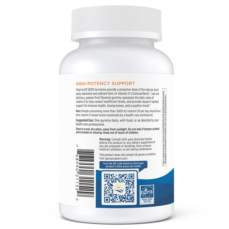 Nordic Naturals Vitamin D3 5000 Gummies - Passion Fruit, 30 Gummies, Pack of 2 | Vegetarian & Non-GMO