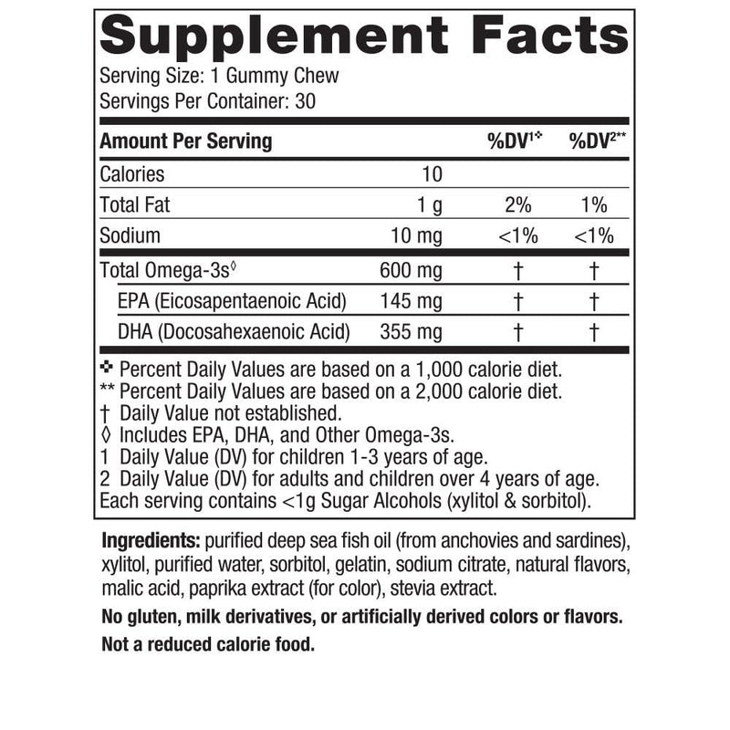 Nordic Naturals Zero Sugar DHA Gummies for Kids – Tropical Punch, 600 mg Omega-3
