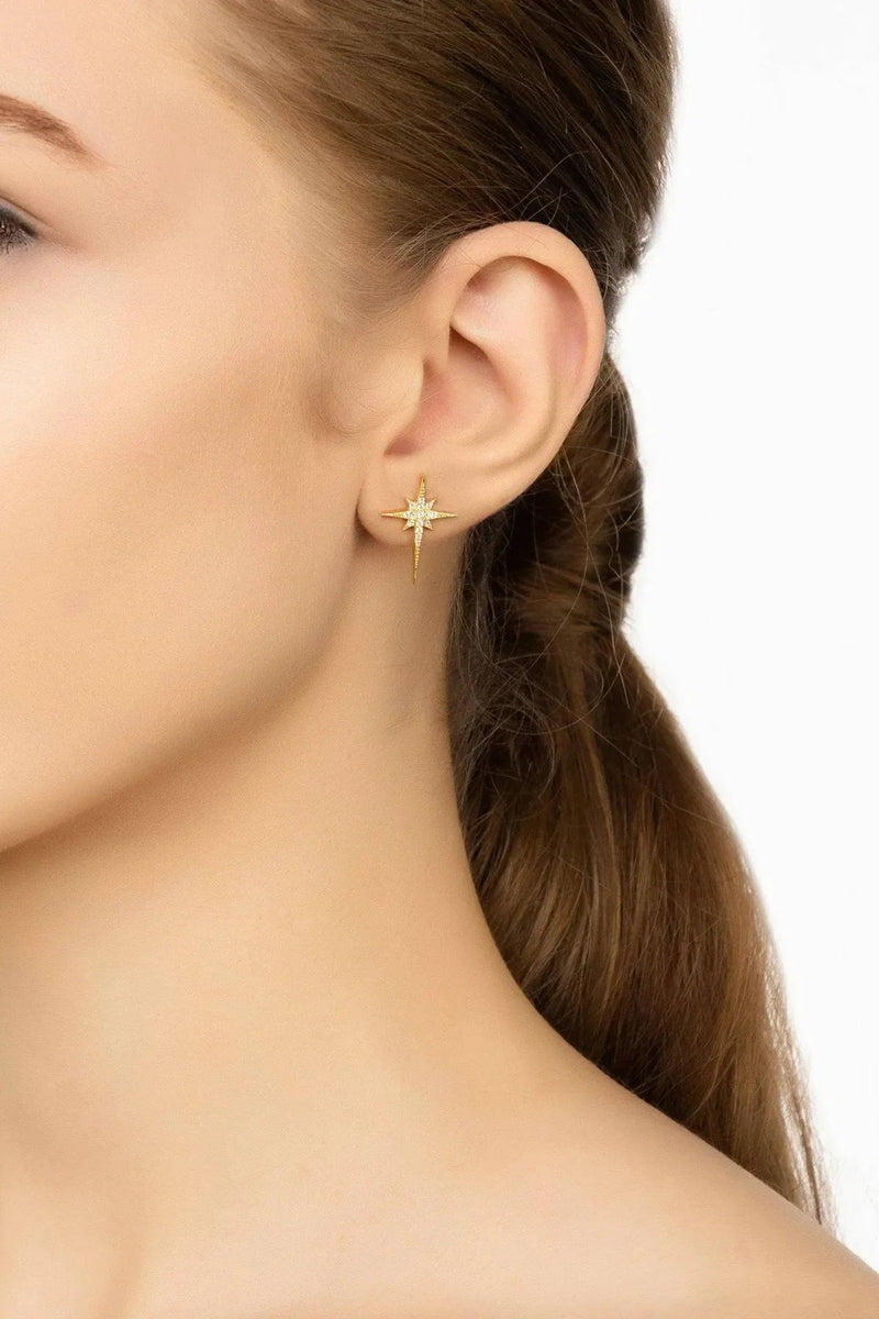 North Star Small Stud Earrings Gold