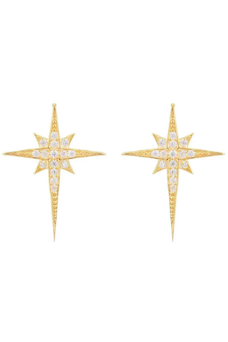 North Star Small Stud Earrings Gold