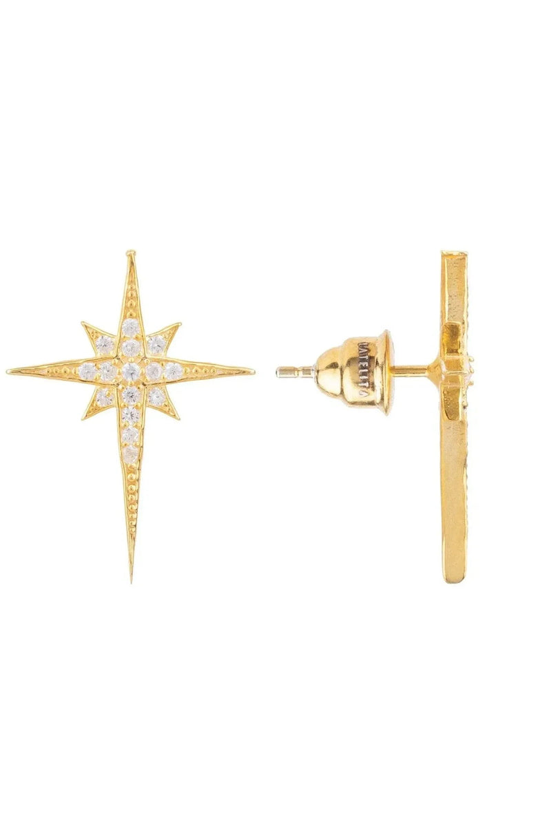 North Star Small Stud Earrings Gold