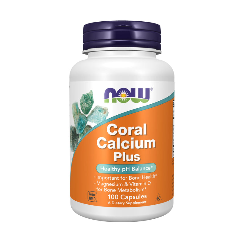 NOW Foods Coral Calcium Plus - Bone Health & pH Balance | 100 Veg Capsules