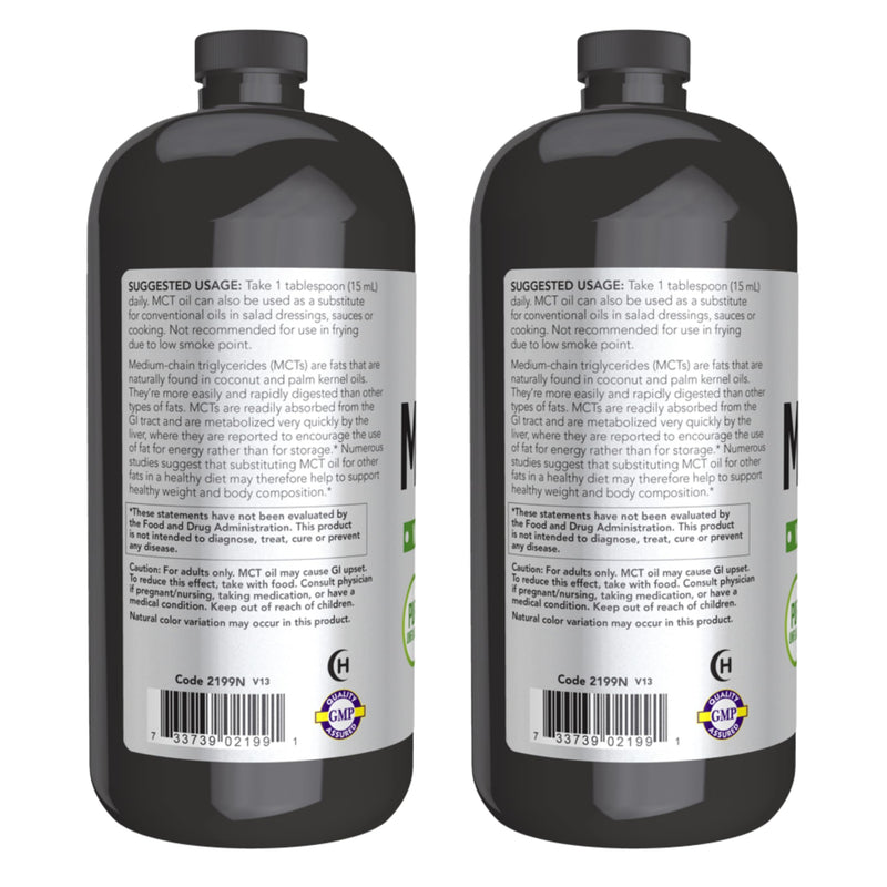 NOW Foods MCT Oil 32 oz Pack of 2 – Coconut-Derived, Keto-Friendly, Plant-Based