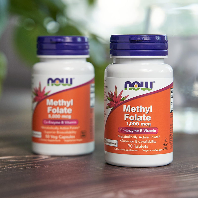 NOW Foods Methyl Folate 1,000 mcg – Metabolically Active Folate, Co-Enzyme B, 90 Tablets