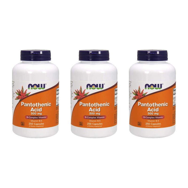 NOW Foods Pantothenic Acid 500 mg – 250 Capsules (3 Pack)