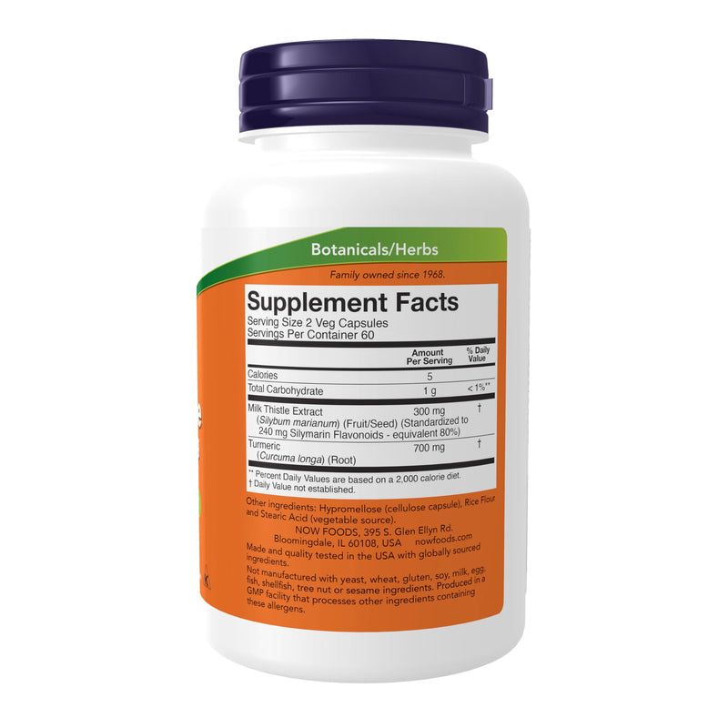 NOW Foods Silymarin Milk Thistle Extract 150 mg with Turmeric | Liver Support | 120 Veg Capsules