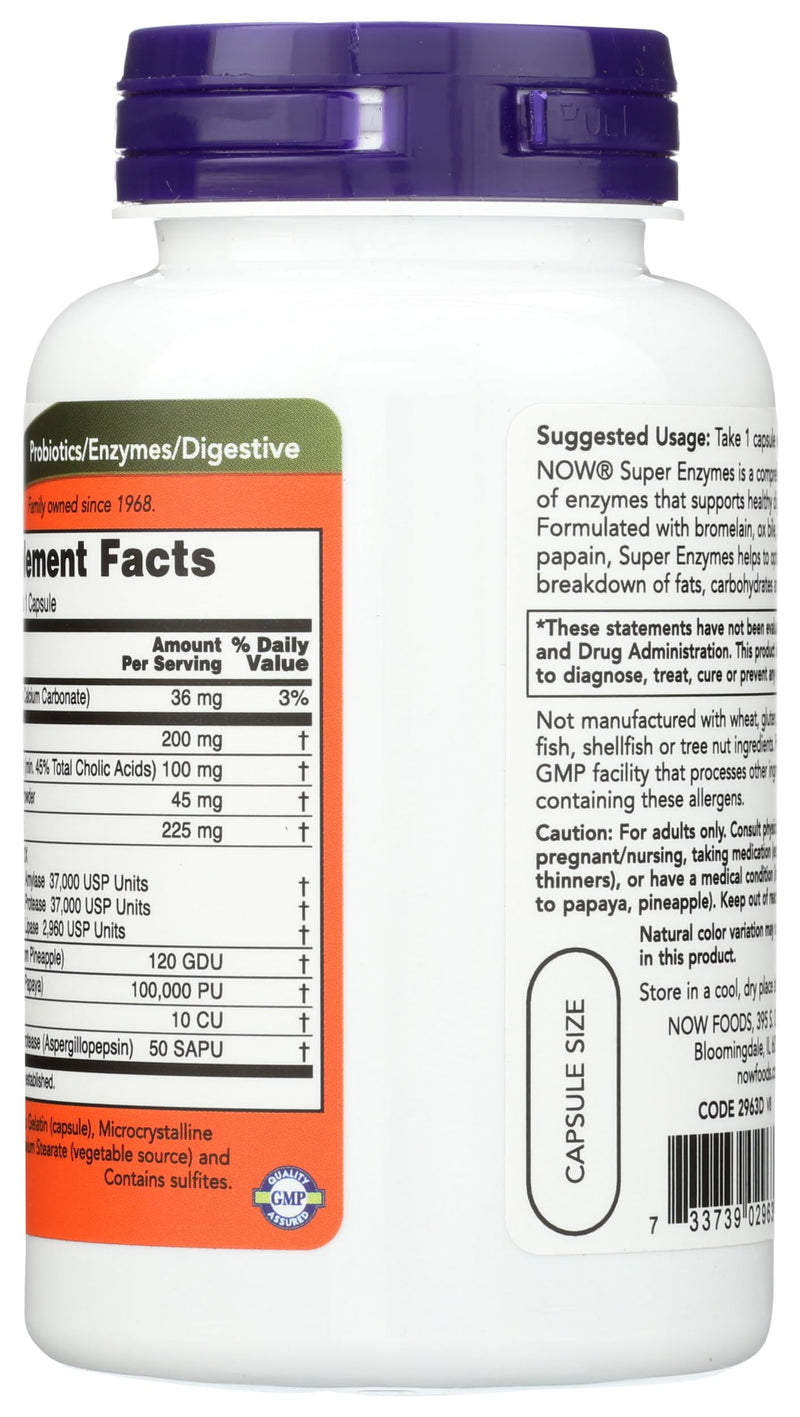 NOW Foods Super Enzymes - 90 Capsules | Digestive Enzyme Supplement