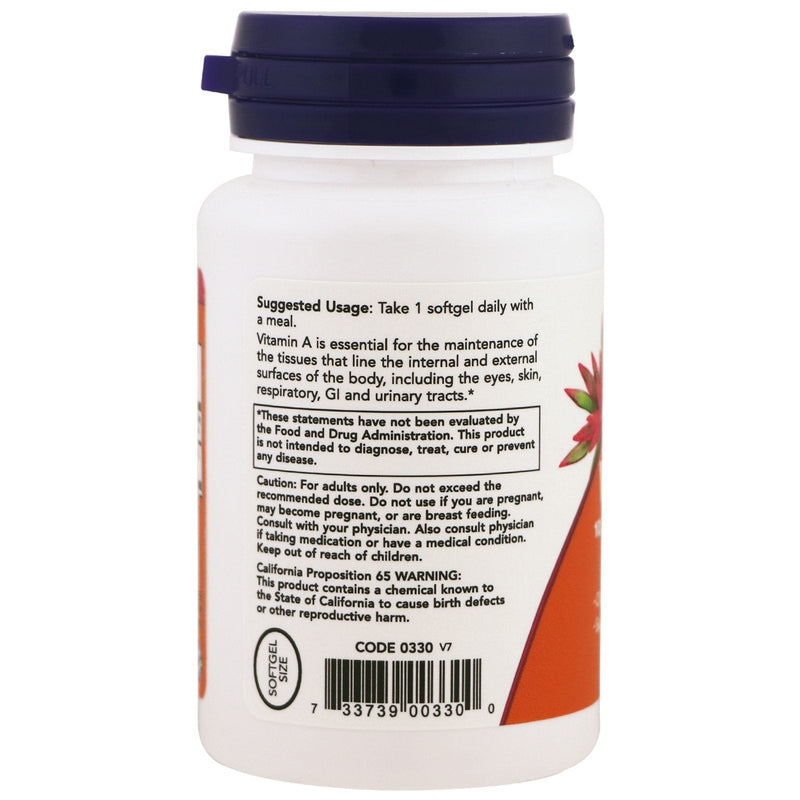Now Foods Vitamin A 10,000 IU – 100 Softgels
