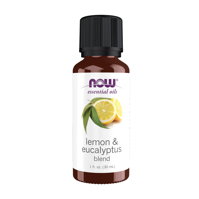 NOW Essential Oils Lemon & Eucalyptus Blend - Pure, Cold-Pressed, Vegan