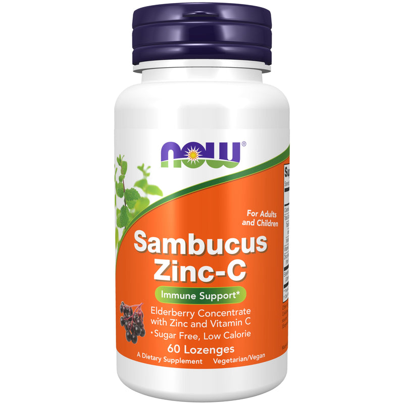 NOW Foods Sambucus Zinc-C Lozenges with Elderberry Concentrate & Vitamin C