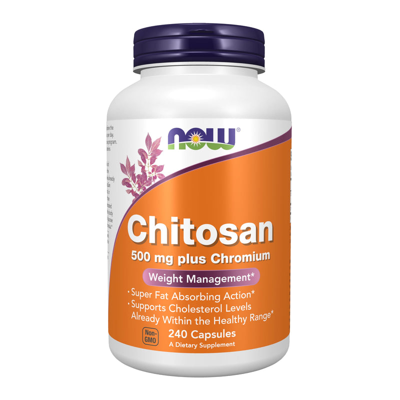 NOW Supplements Chitosan 500 mg + Chromium - Weight Management* - 240 Veg Capsules