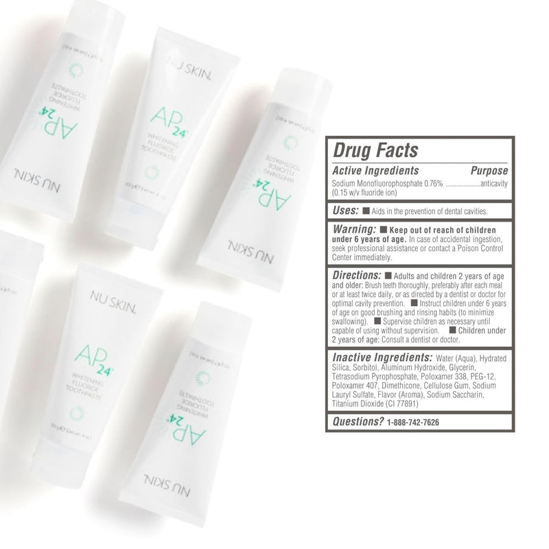 Nu Skin AP 24 Whitening Toothpaste - Vanilla Mint, 4 oz, 2 Pack | AP 24 Blend