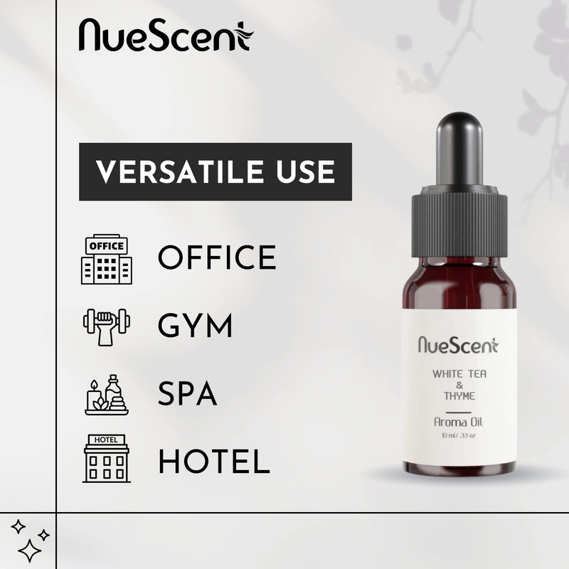 NueScent White Tea & Thyme Aroma Oil for Scent Diffusers – Vegan, Non-GMO, Cruelty Free