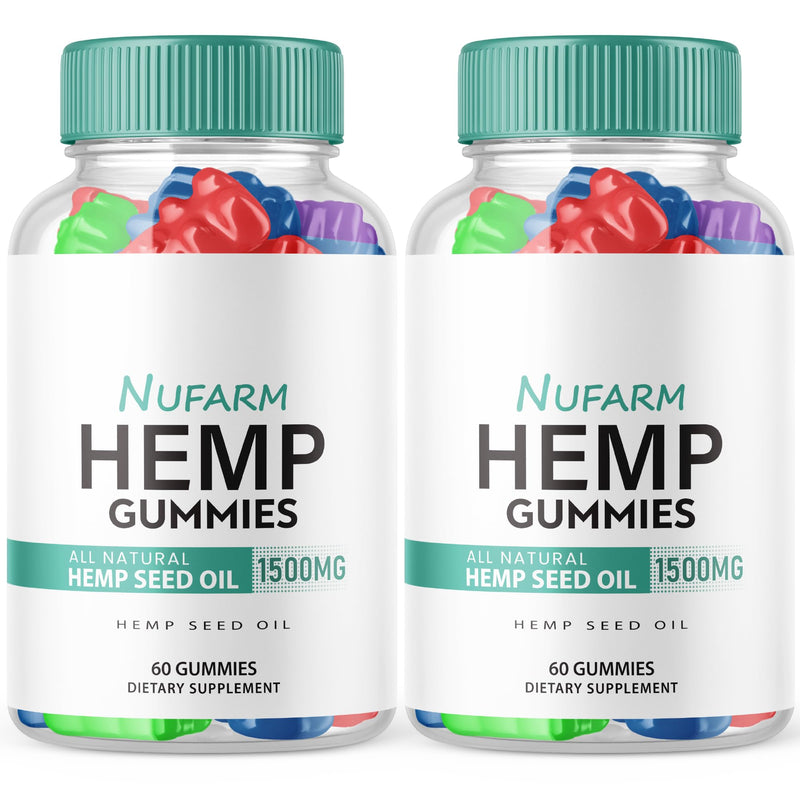 (2 Pack) Nufarm Hemp Gummies - Official Formula 1500mg Per Bottle | 120 Gummies