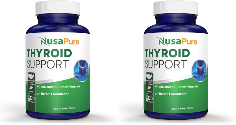 NusaPure Thyroid Support Supplement (Non-GMO) 120 Caps – Pack of 2