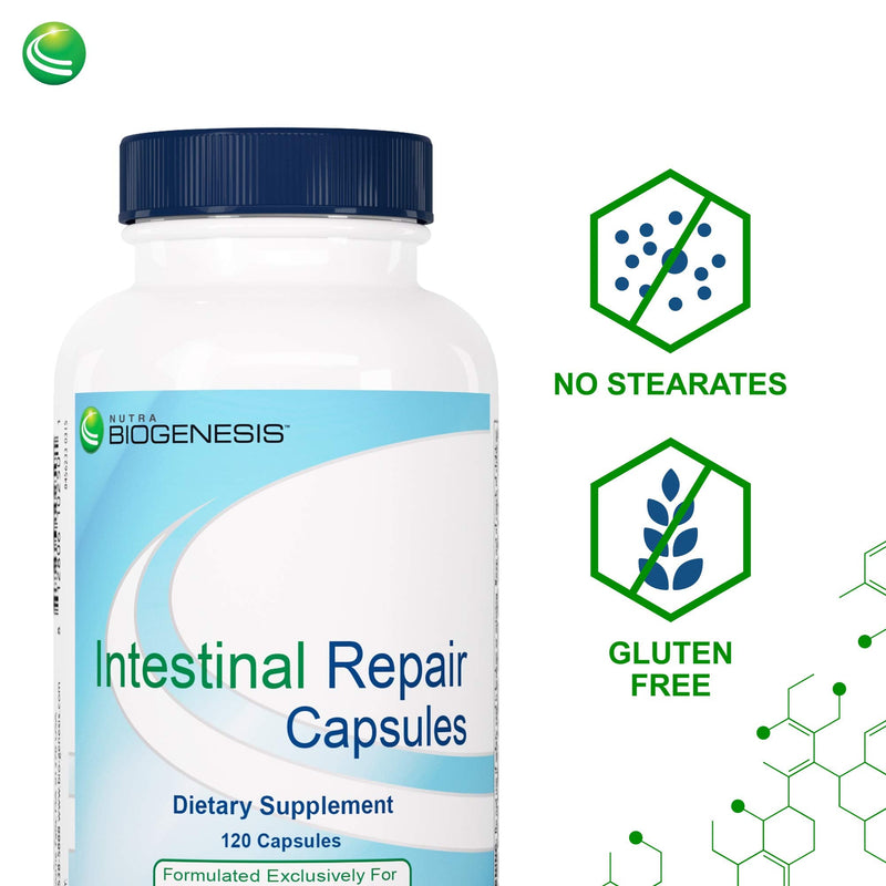 Nutra Biogenesis Intestinal Repair Capsules - Gut Health Supplement with Sodium Butyrate | 120 Capsules