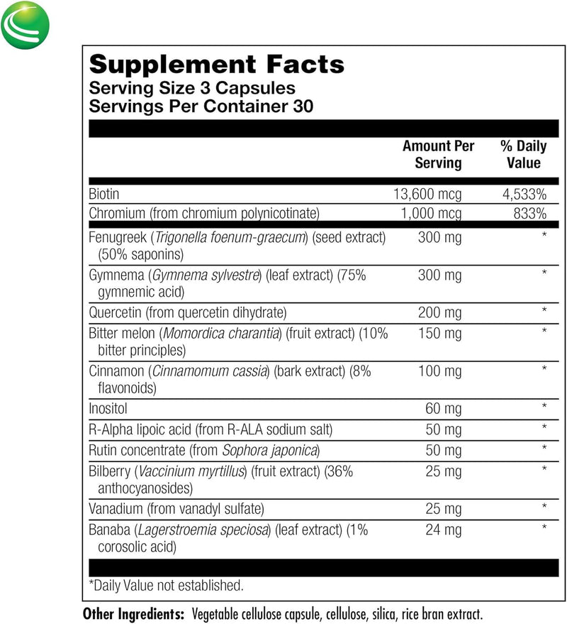 Nutra Biogenesis Diabetone Plus – Metabolic Support Supplement for Men & Women | 90 Capsules