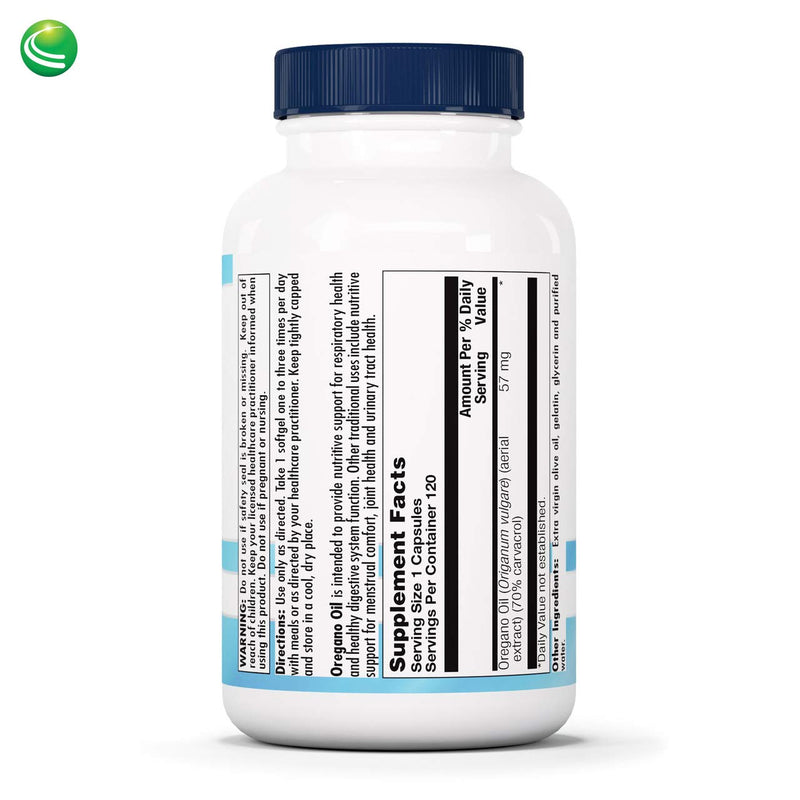 Nutra Biogenesis Oregano Oil Softgels – 70% Carvacrol, Natural Oregano Extract for Wellness Support (120 Softgels)