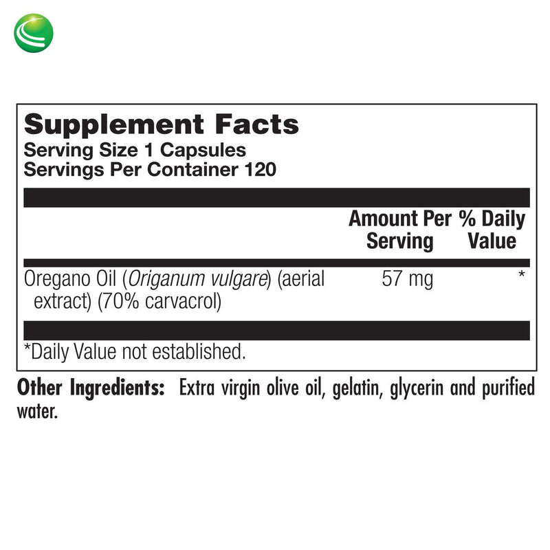 Nutra Biogenesis Oregano Oil Softgels – 70% Carvacrol, Natural Oregano Extract for Wellness Support (120 Softgels)