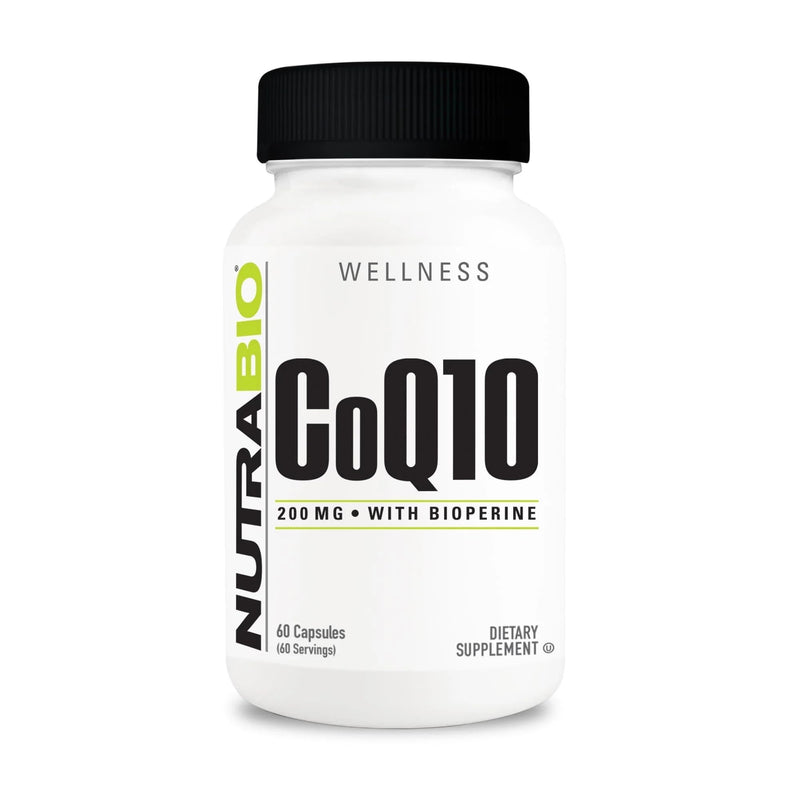 NutraBio CoQ10 with Bioperine 200mg – 60 Capsules | Healthy Heart Function & Cellular Energy
