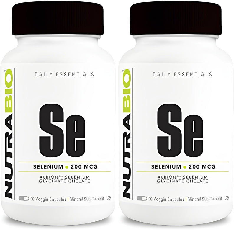 NutraBio Selenium 200mcg Supplement – 90 Veg Capsules (2-Pack)
