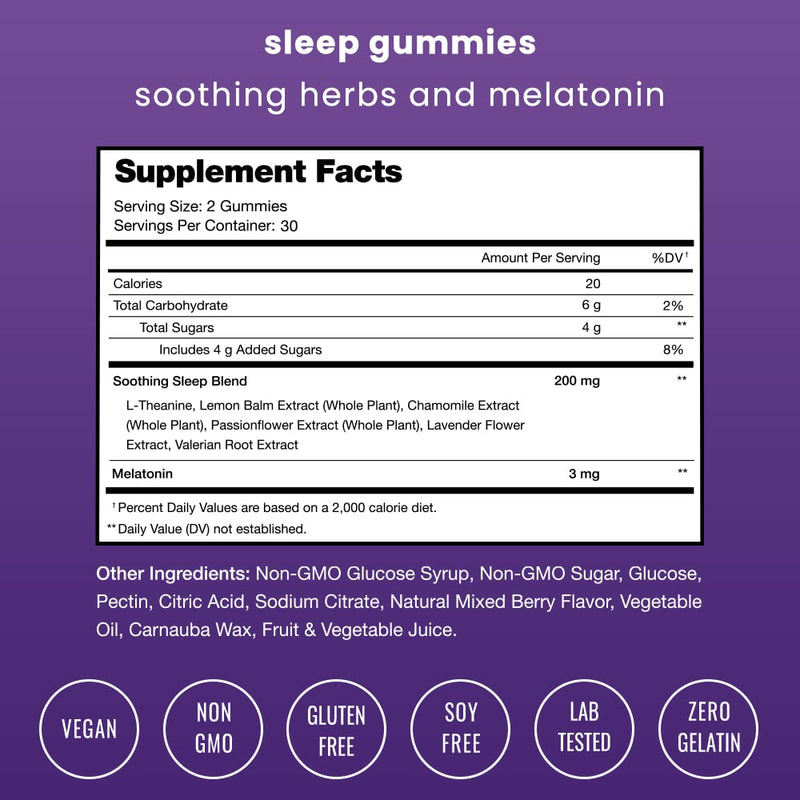 NutraChamps Sleep Gummies for Adults & Kids – Melatonin, Vegan, 120 Gummies (3mg/1.5mg/6mg) Pack of 2