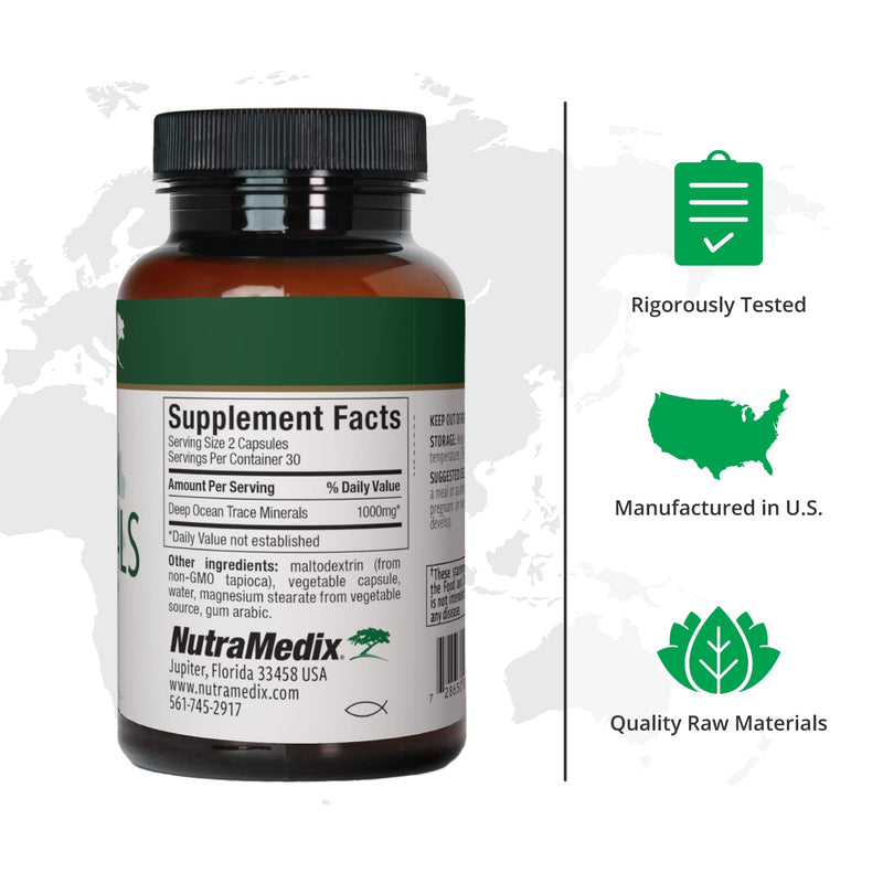NutraMedix Deep Ocean Trace Minerals 1,000mg – Electrolyte Support & Essential Minerals (60 Capsules)