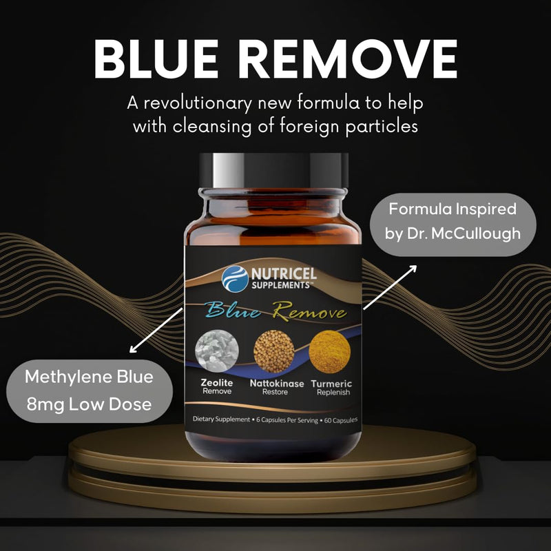Nutricel Methylene Blue Capsules with Zeolite, Nattokinase, Turmeric – 18mg (USP) | 60ct | Made in USA
