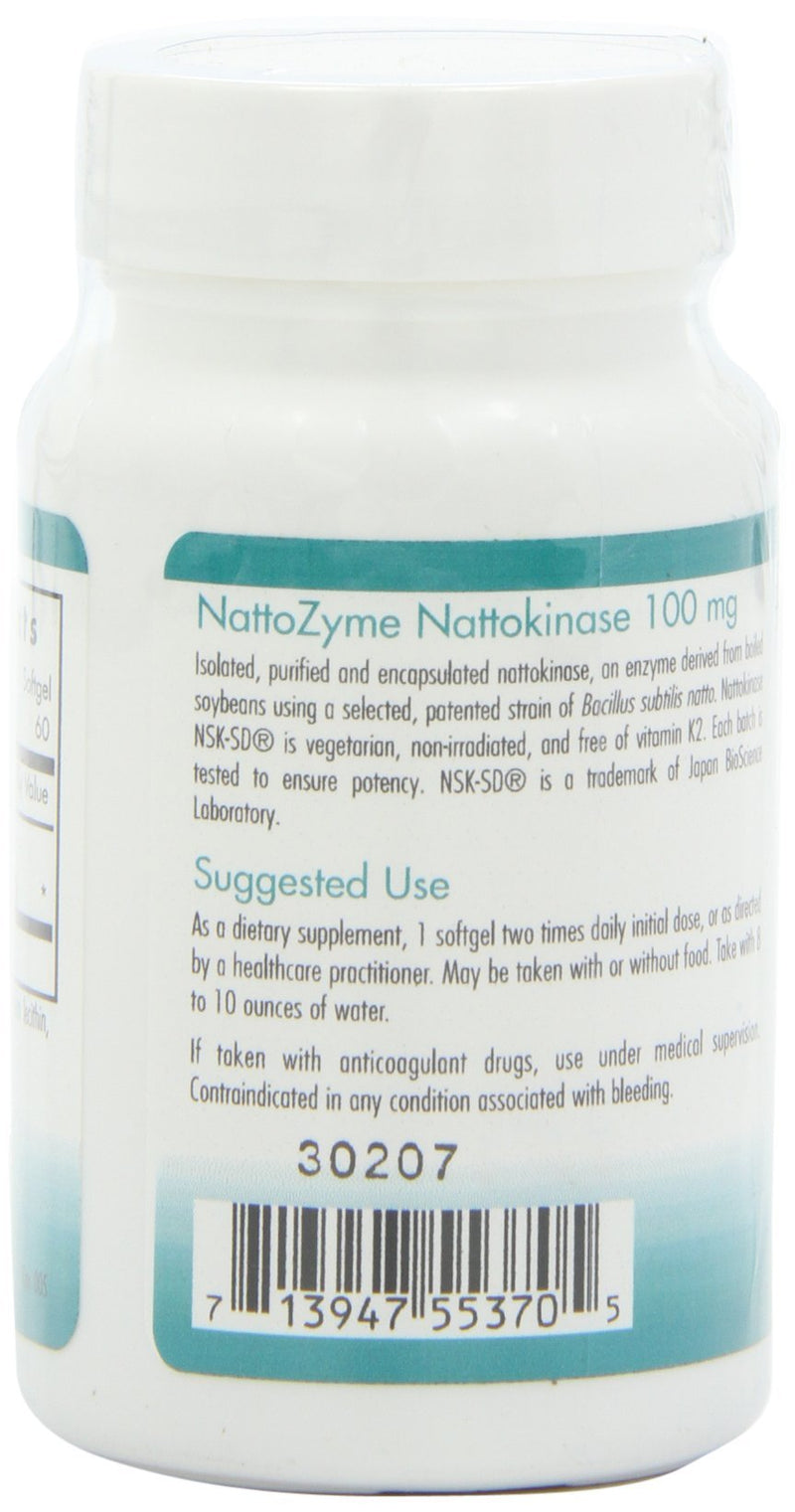 Nutricology NattoZyme NSK-SD 2000 FU Nattokinase - 60 Veg Softgels