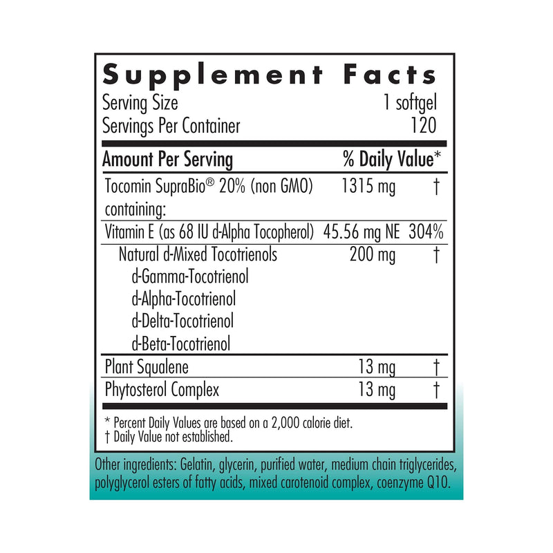 Nutricology Tocomin SupraBio Tocotrienols 200 mg – 120 Softgels