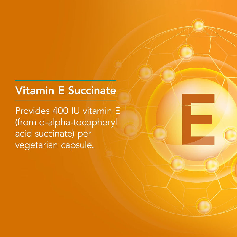 Nutricology Vitamin E Succinate Supplement – 400 IU D-Alpha-Tocopheryl, Vegetarian Capsules, 100 Count