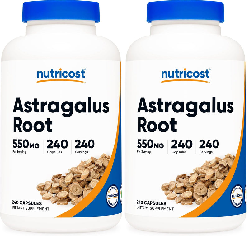 Nutricost Astragalus Capsules 550mg – 240 Vegetarian Capsules (Pack of 2) | Non-GMO, Gluten Free