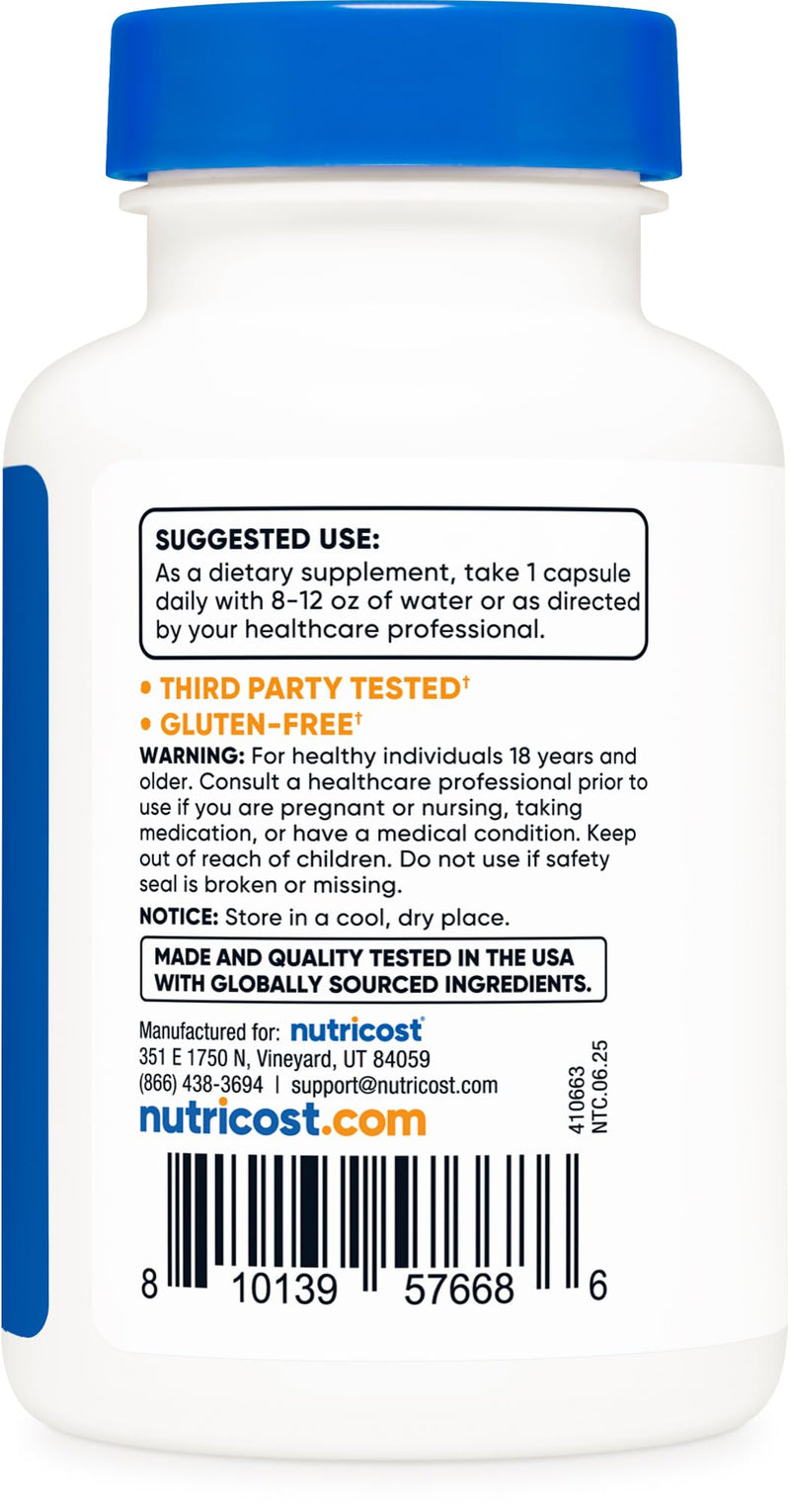Nutricost Methylated B12 + Folate Supplement – 120 Caps, 1000 mcg B12 + 1000 mcg Methyl Folate, Gluten-Free
