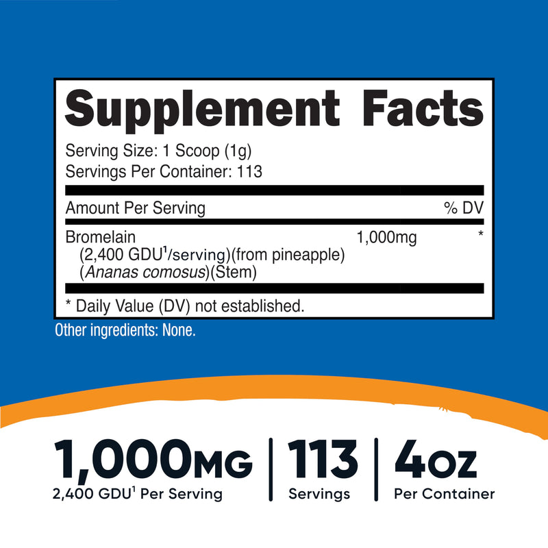 Nutricost Bromelain Powder 4 oz – Non-GMO, Vegetarian, Gluten Free | 1,000mg per Serving