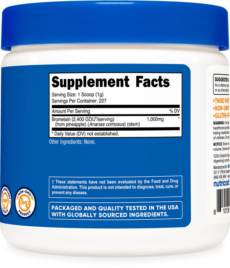 Nutricost Bromelain Powder 8 OZ - Non-GMO, Vegetarian, Gluten Free