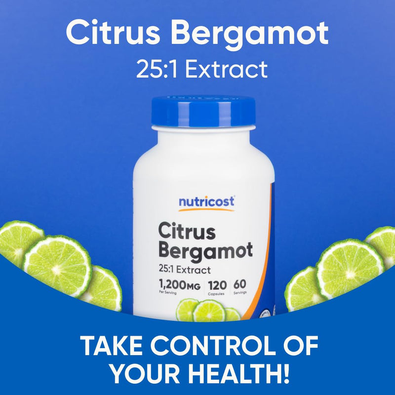 Nutricost Citrus Bergamot Capsules 1,200 mg – 25:1 Extract, 60 Servings (Pack of 2)