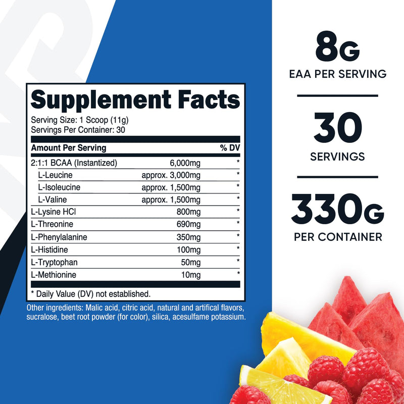 Nutricost EAA Powder 30 Servings (Fruit Punch) – Essential Amino Acids, Non-GMO, Gluten Free, Vegetarian Friendly