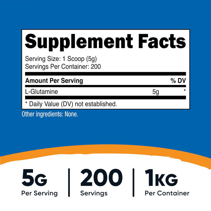 Nutricost L-Glutamine Powder 1 KG - Unflavored, Non-GMO, Gluten Free